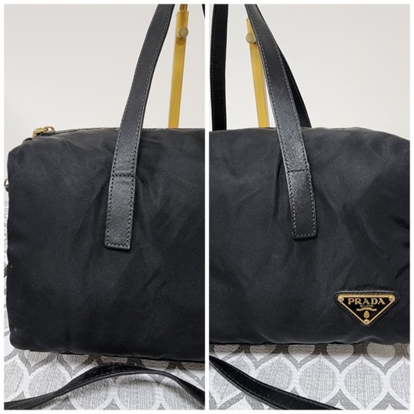 Authentic PRADA Tessuto Two-Way Boston Bag Black - Picture 9 of 13